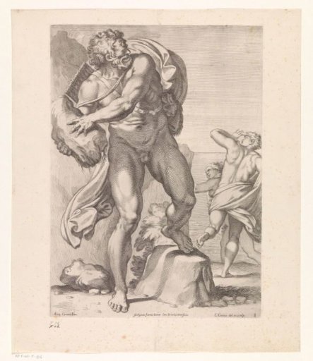 Polyphemus throws a stone at Acis