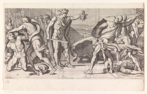 Phineus and his followers turned to stone