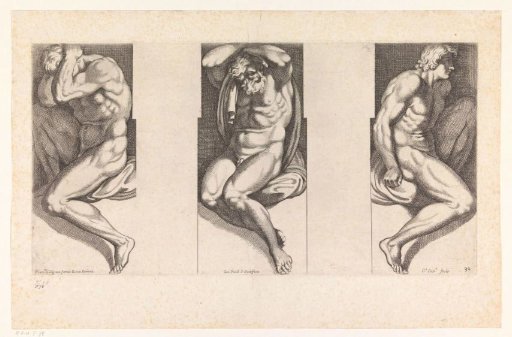 Three Naked Male Figures
