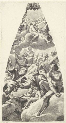 Saint Peter with other saints and angels