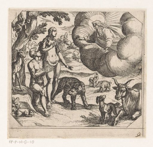 Adam and Eve placed in Paradise