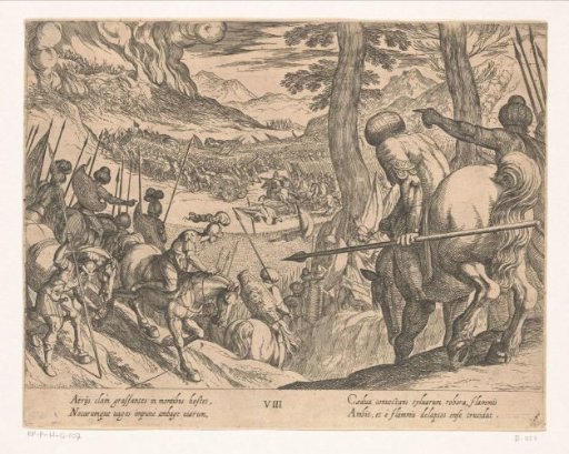 The Army of Alexander the Great Traps the Enemy Troops with Fire