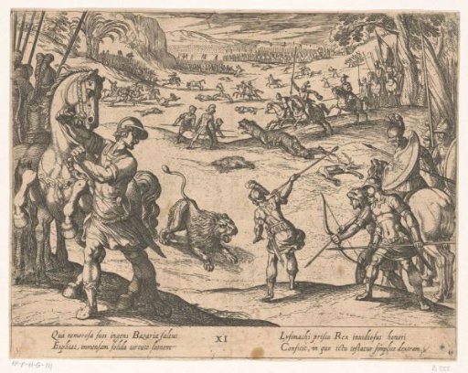 Alexander the Great Hunts Wild Animals at Bazaira