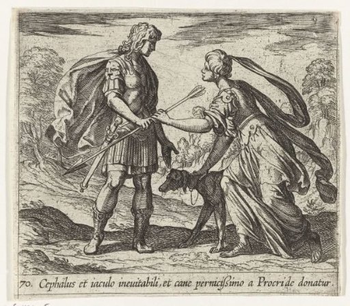 Procris Giving Cephalus a Dog and a Magical Spear