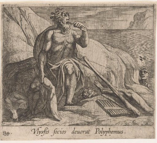 Polyphemus Devours the Men of Odysseus While Achaemides Watches