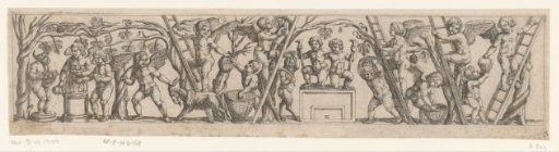 Frieze with Putti Making Wine and Offering to Priapus