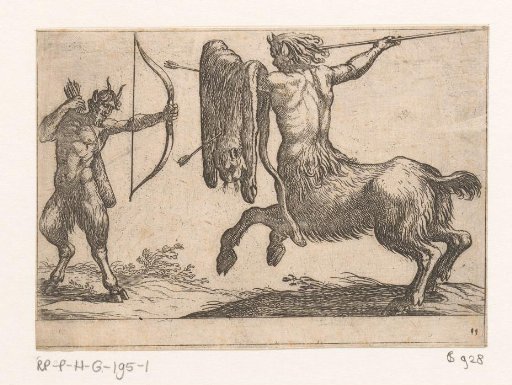 A Centaur Attacking a Satyr