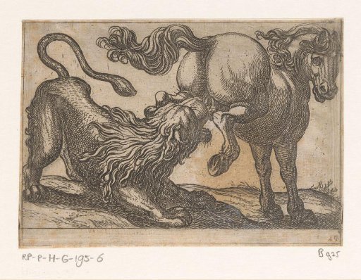 A Horse Trampling a Lion