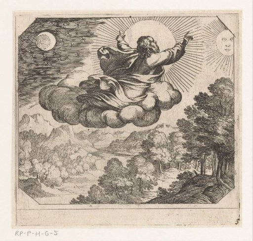 God creates the sun, the moon, and the stars