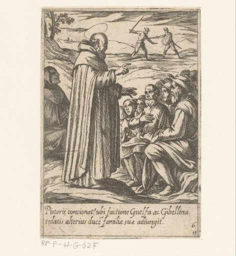 Saint Philip establishes peace between the Guelphs and Ghibellines