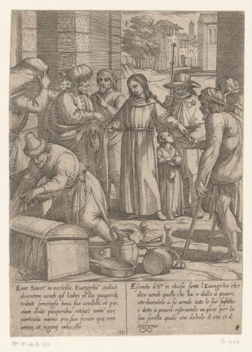 Saint Anthony gives his wages to the poor