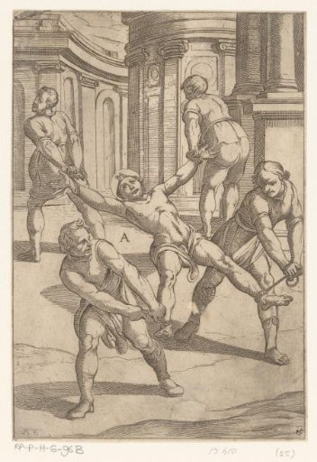 Torture: Four Men Pulling on the Limbs of a Saint