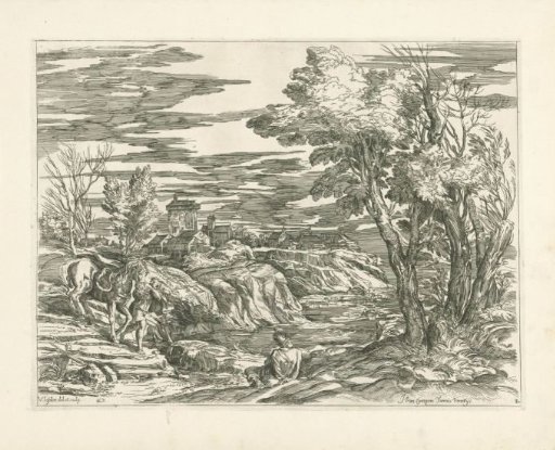 River Landscape with a Horse on a Lead