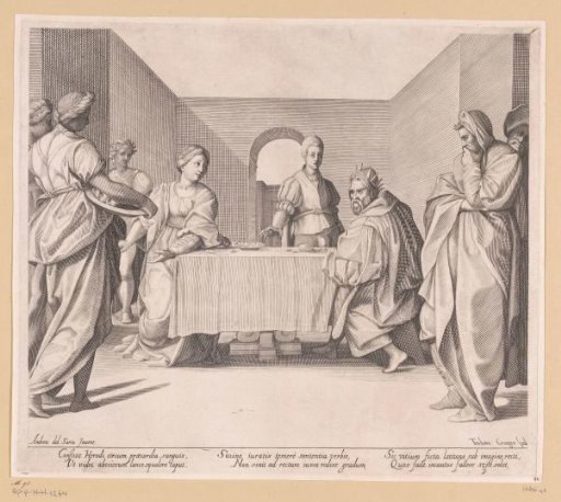Salome brings the head of John the Baptist to Herodias