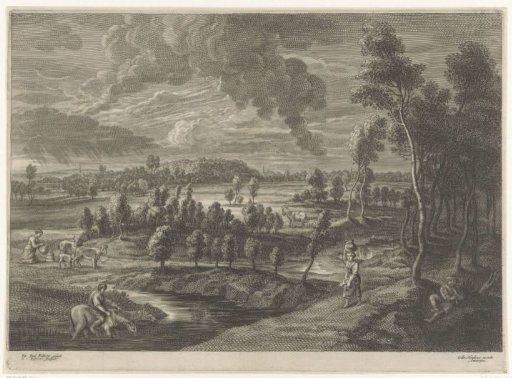 Landscape with woman with jug on head