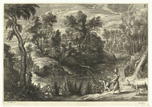 Landscape with women drawing water