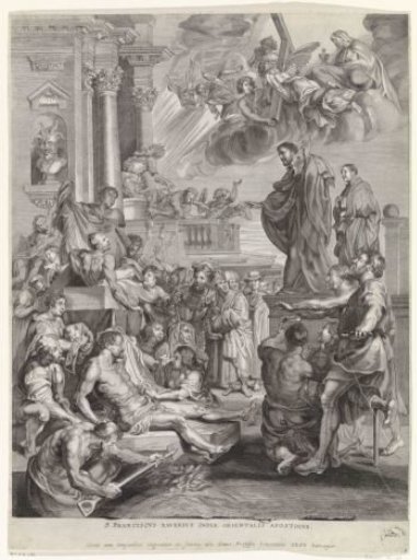 St. Francis Xavier raises a dead person to life