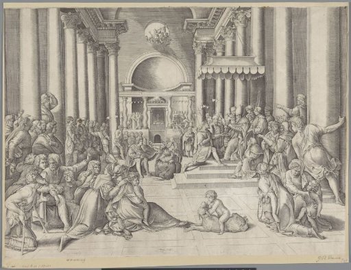 Emperor Constantine handing over the city of Rome to the Pope