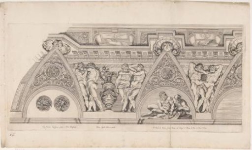 Ceiling decoration with Olympian gods, nude figures and ornament