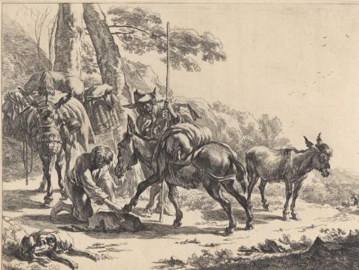 Farrier with a donkey