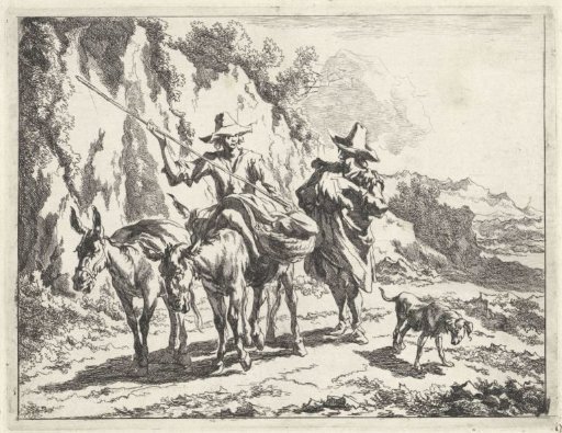 Shepherd in Conversation with a Young Shepherd on a Donkey