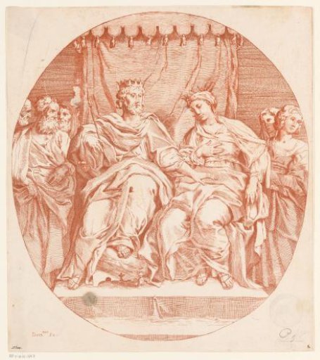 Solomon and Bathsheba on the throne