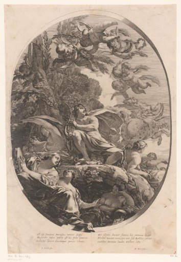 Apollo with lyre on Parnassus