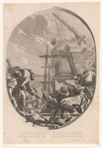 Architects and artists working on the construction of a palace