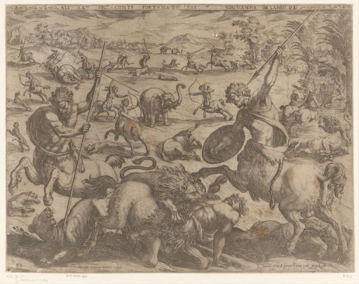 Battle between Centaurs and Various Animals