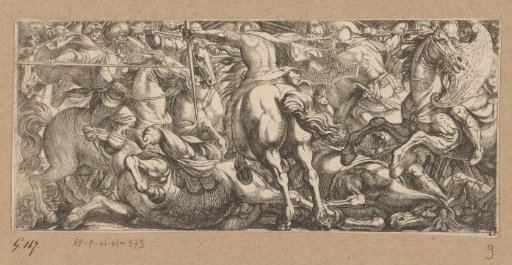 Battle between mounted soldiers