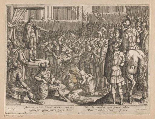 Scipio Africanus has the rebels of Carthago Nova beheaded