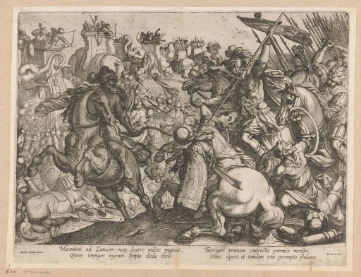 Army of Scipio Africanus in battle with the army of Hannibal Barca