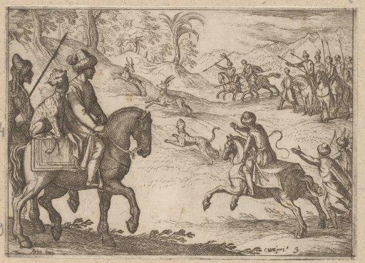 Oriental hunters hunting deer