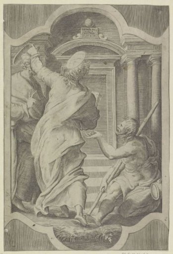 Peter and John heal a lame man at the temple gate