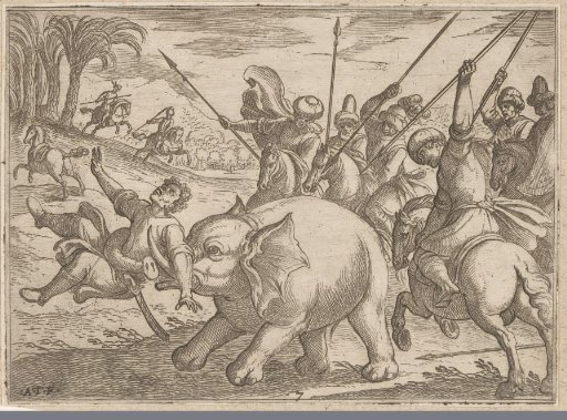 Hunt on an elephant in which the elephant kills a man