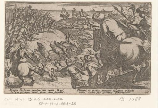 Hunters catching a group of wild animals