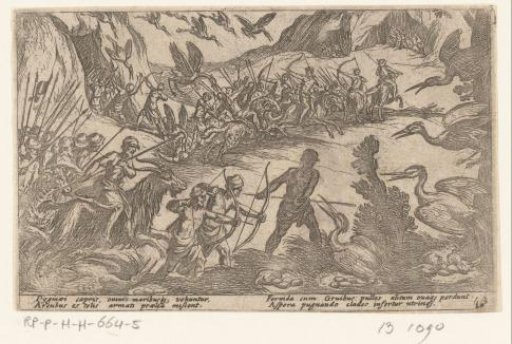 Hunters catching cranes