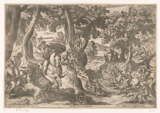 Hunt for a bear and stags