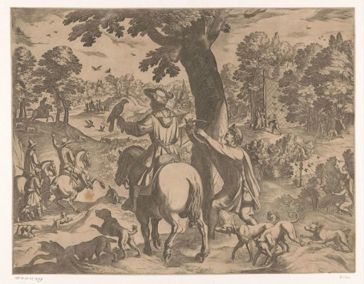 Hunt with falcons on birds