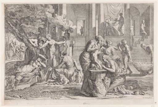 Achilles dipped in the waters of the Styx