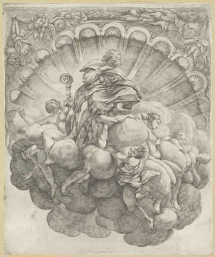 Bishop Surrounded by Seven Angels