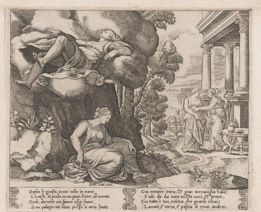 Psyche carried away by Zephyrus