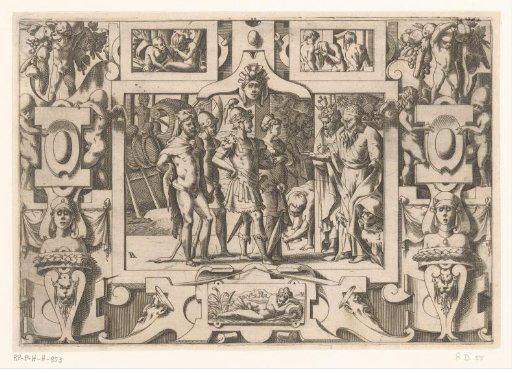 Jason and Medea visiting Pelias at Iolcus