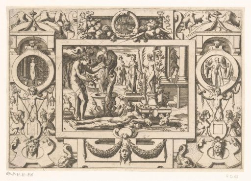 Medea boiling magical herbs in a cauldron for Aeson