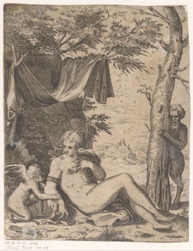 Venus and Cupid Spied Upon by a Satyr