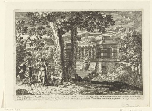 Landscape with two garden pavilions and a fountain
