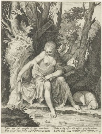 Pan Spying on the Nymph Syrinx
