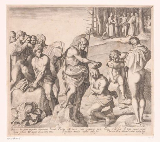 John the Baptist baptizes the people