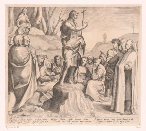 John the Baptist preaches to the multitude