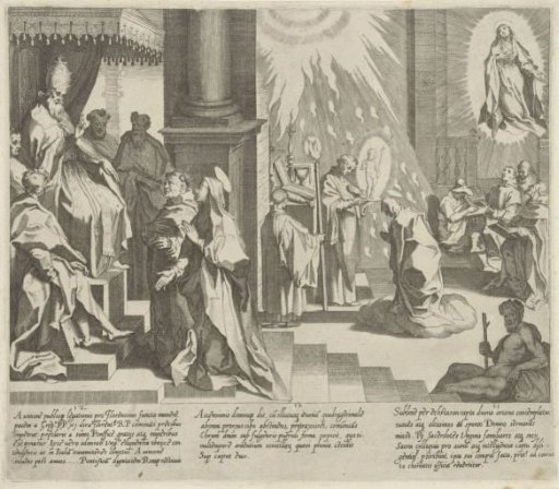 Catherine Asks Pope Gregory XI To Return To Rome / Christ Appears To Catherine / Catherine Appears To Scholars